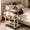 brown, variant on 3-Layer Adjustable Height Mobile Desk Suitable for Bedroom/ Living Room/ Study/ Dormitory/ Work Area, Lightweight and Space-Saving Space-Saving Furniture Multilayer Storage, Heightadjustable Desk, Ro