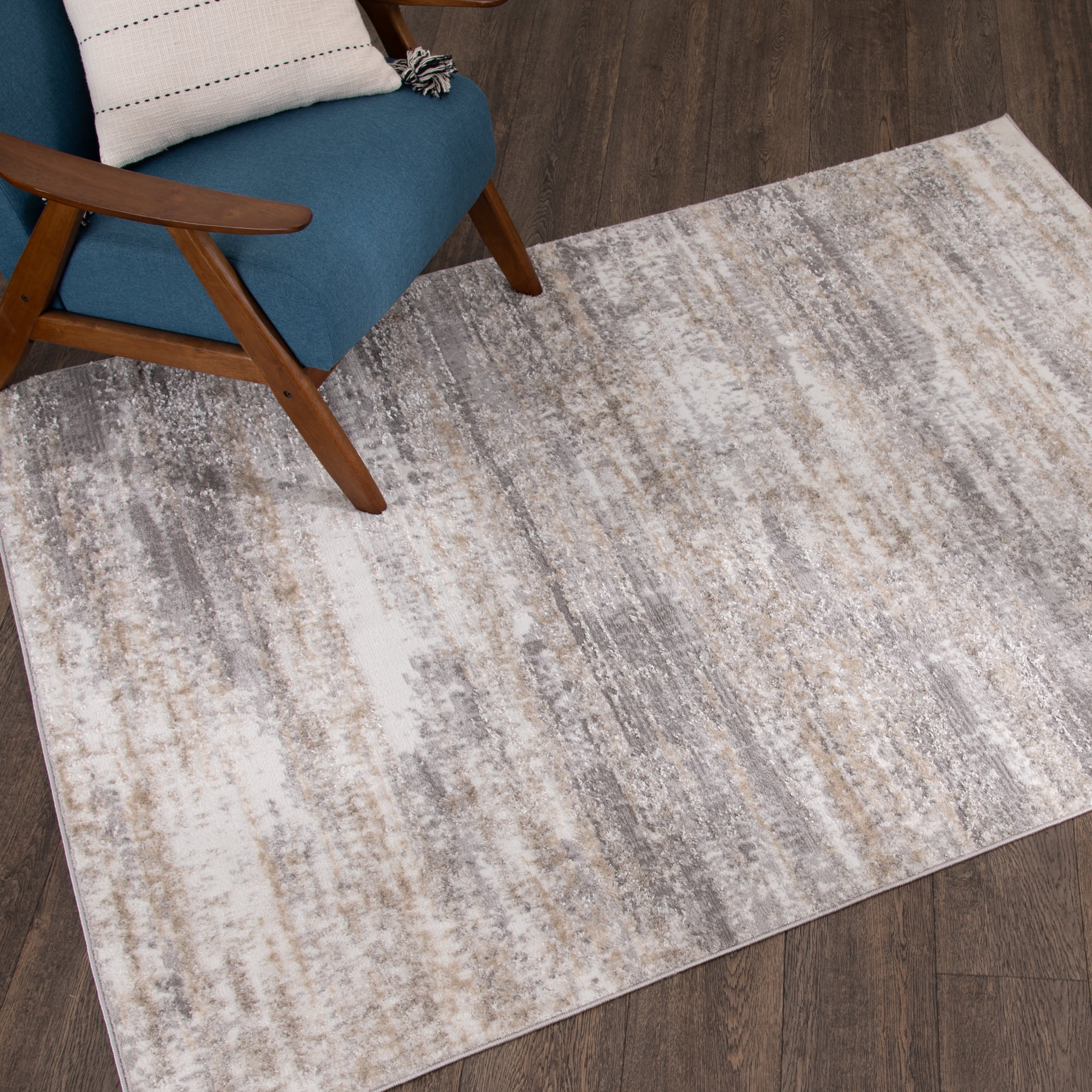 Mainstays 5x7 Neutral Shiny Abstract Indoor Area Rug