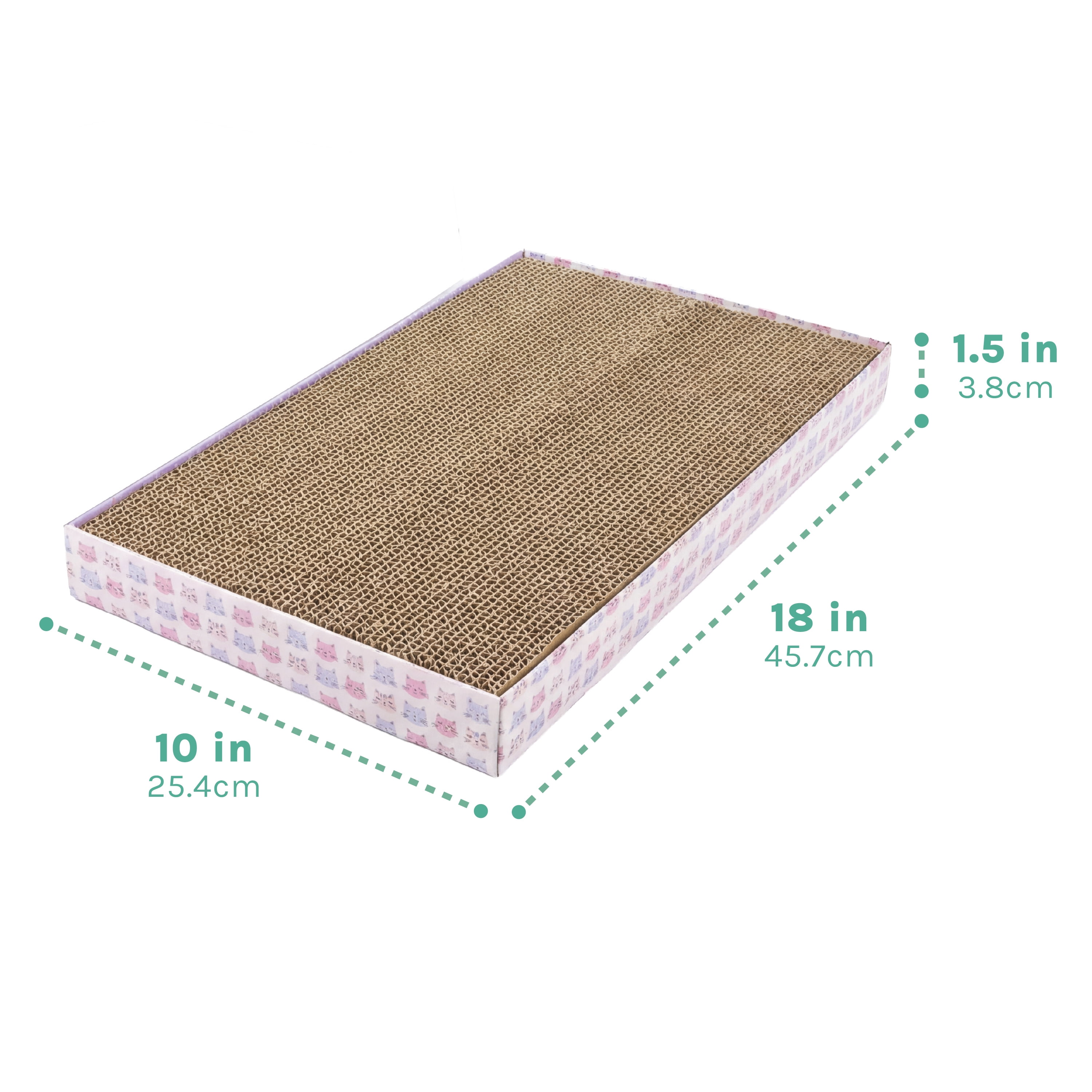 Kitty City XL Corrugated Cardboard Cat Scratching Pads, Assorted Prints, 3-Pack, Multicolored, One Size