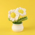 thumbnail image 1 of Girasol de lana de punto en maceta con flores artificiales para estudio, decoración de escritorio, temporada de graduación, regalo del día del maestro, 1 of 6