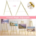 thumbnail image 3 of 57" Gold Easel Stand for Sign, Heavy Duty Easel, 4-Tier AdjustableArt Easel for Painting, Wedding Sign Art, Posters, Pictures Welcome Signs, 3 of 7