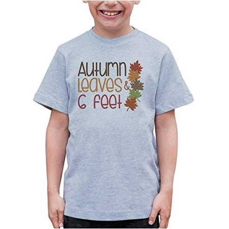 

7 ate 9 Apparel Kids Autumn Leaves & 6 Feet Quarantine T-Shirt Grey