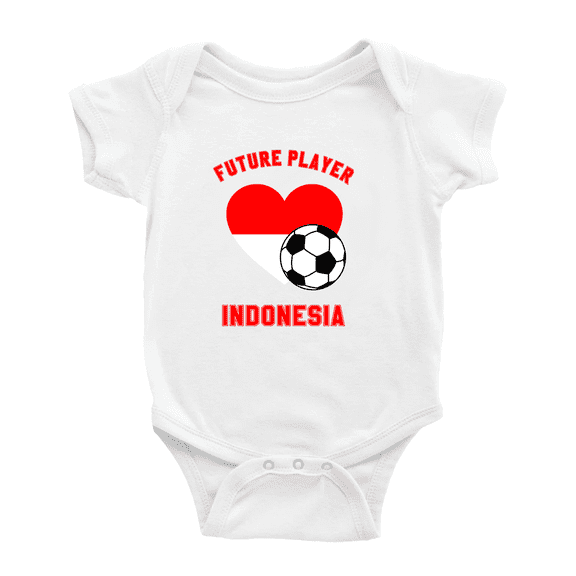 Future Soccer Player Indonesia Soccer Fan Baby Jumpsuits Newborn Clothes (White, 18-24 Months)
