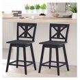 Crestora Set of 2 Bar Stools Swivel Counter Height Chair w/ Solid Wood