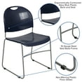 thumbnail image 5 of Flash Furniture HERCULES Series 880 lb. Capacity Navy Ultra-Compact Stack Chair with Silver Powder Coated Frame, 5 of 14
