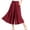 08# Red, variant on Flow Charm Pull-On Capri Culottes for Women High Waisted Wide Leg Pants, Drawstring Elastic Waist Culottes with Pockets Lightweight Casual Palazzo Trousers Black XXL