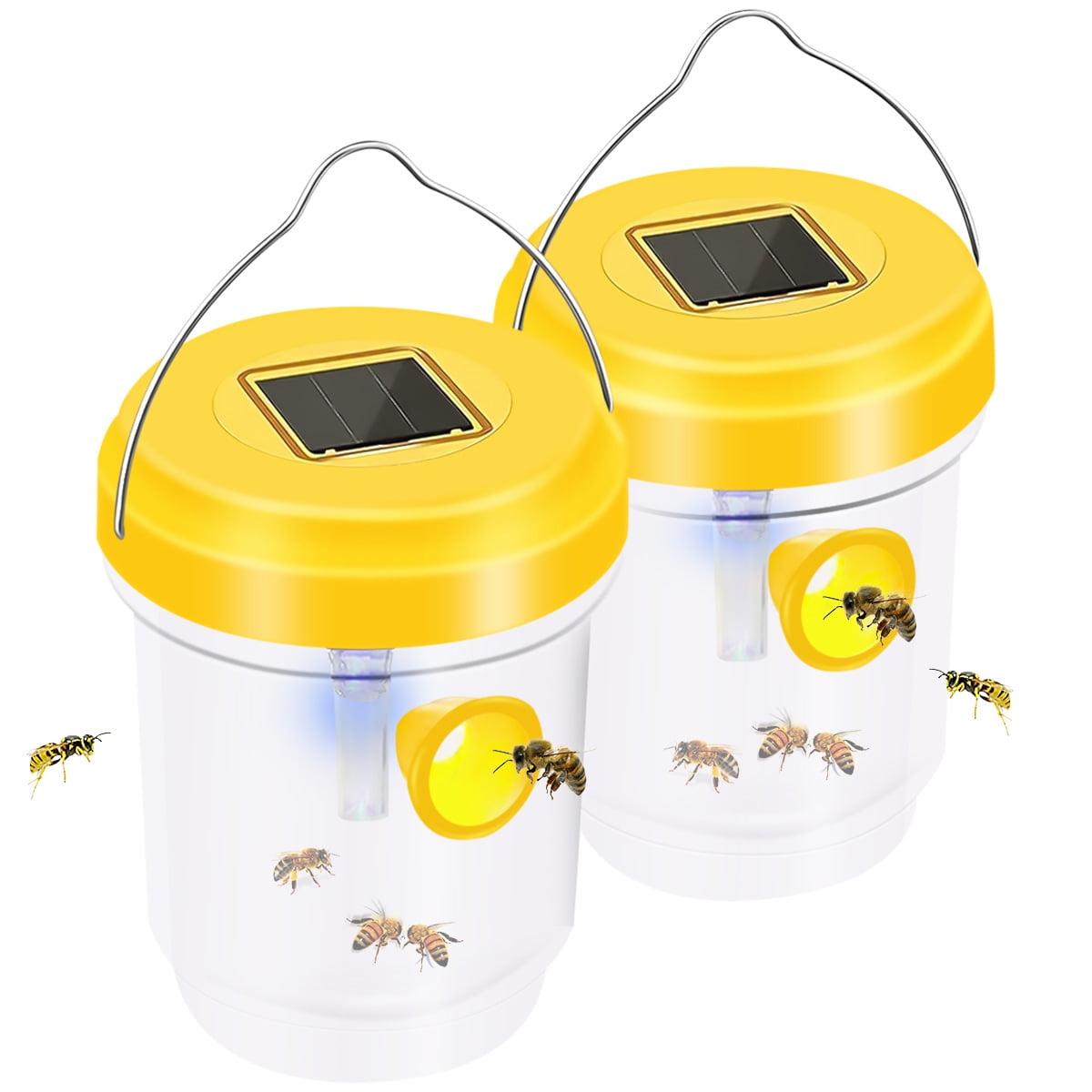 Littleduckling Solar Powered Wasp Trap 2 Pack Waterproof Outdoor ...