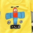 thumbnail image 4 of CAICJ98 Kids Clothes Set Baby Boy Girl T-Shirt Shorts Summer Outfits Cotton Cartoon Casual Toddler Outfits for Boys Girls (Yellow,5-6 Years), 4 of 4