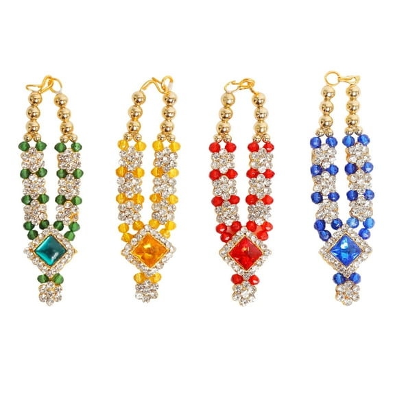 Set of 4 Mala for Laddu Gopal/Devi Maa/Radha Krishna/Indian Traditional Festival Diwali Decorations God Goddess Set Deepawali Decor Deities jewellary All God Idol Statue Home Office (Size:- 3")