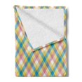 thumbnail image 2 of Abstract Soft Flannel Fleece Throw Blanket, Continuing Plaid Inspired Pattern in Pastel Tones, Cozy Plush for Indoor and Outdoor Use, 50" x 70", Multicolor, by Ambesonne, 2 of 5