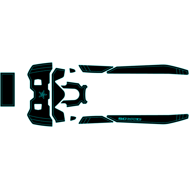 SC Wake SeaDek Traction Mats for SeaDoo Fish Pro Black/Bahama Blue