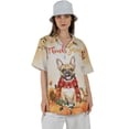 thumbnail image 4 of Happy Thanksgiving French Bulldog with Turkey Pumpkins Autumn Vibes Hawaiian Shirt Breathable Summer Unisex Merch Dog Lover Gifts - 12018, 4 of 6