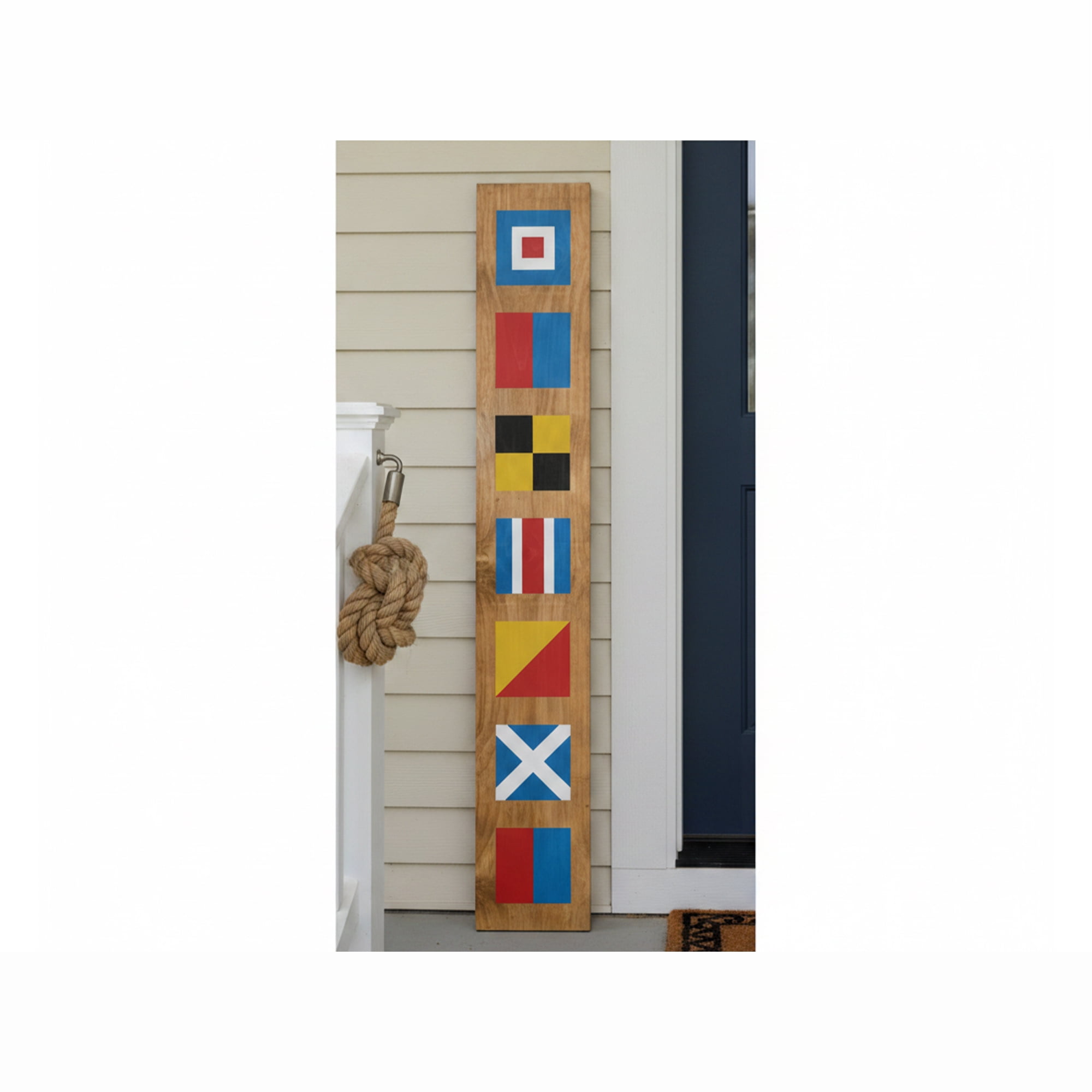 Calloway Mills 119445907 Nautical Welcome Porch Leaner, 59" x 07"