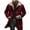 Wine, variant on Vintage Jacket for Men Fleece Lined Coats Winter Long Jackets Solid Color Zip Up Casual Tops with Multi Pocket
