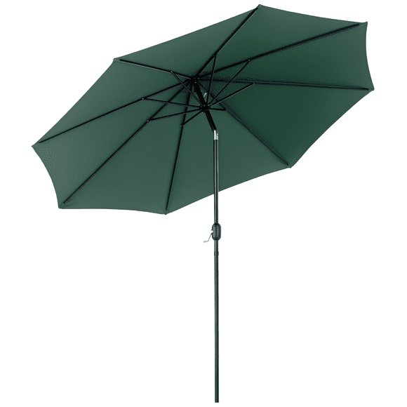 Outsunny Parasol de Marché Rond 10 Pieds x 8 Pieds, Parasol de Patio, Vert