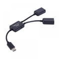 thumbnail image 4 of Cable de carga OTG USB tipo C 3.1 macho de 6" a dos USB 2.0 hembra, concentrador de 2 puertos, cable de 1 a 3 o divisor en Y, 4 of 5