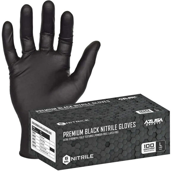 100 Pack AZUSA Safety ND6020-2XL Disposable Gloves, 2X-Large, 6 mil, Nitrile