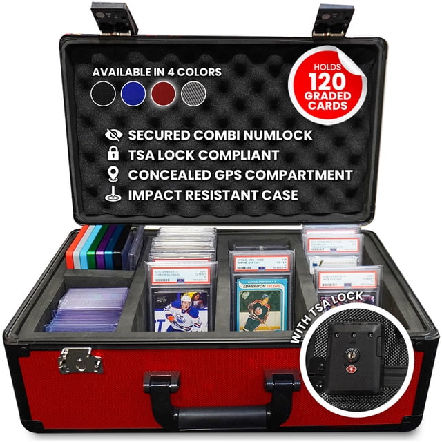 EVORETRO Aluminum Graded Card Holder Box with TSA Lock – Storage Case for PSA, BGS, CGC Slabs, Sports Cards