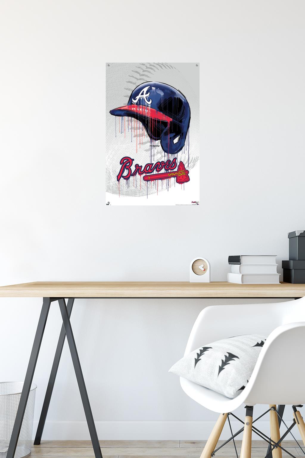 MLB Atlanta Braves - Drip Helmet 20 Wall Poster with Push Pins, 14.725" x 22.375"