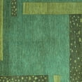 thumbnail image 1 of Ahgly Company Indoor Square Abstract Turquoise Blue Modern Area Rugs, 7' Square, 1 of 4