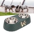 thumbnail image 1 of Tazones De Mascotas Dobles Cuencos De Acero Inoxidable Evitan Soporte De Decoración De Bownot Slip Para Gato De Pequeñas Mascotas Medianas, 1 of 7