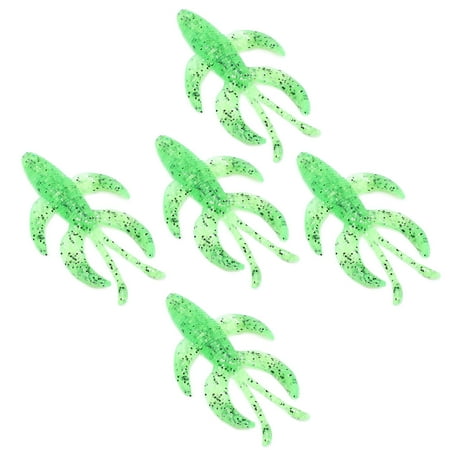 5pcs Artificial Soft Fishing Shrimp Bait Suitable for Freshwater and Saltwater - Emerald