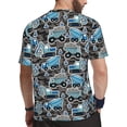 thumbnail image 2 of Wukai Blue Excavator Print Men's Short-Sleeved Mesh T-Shirt,Quick-Dry Short Sleeve Workout T-Shirt-XX-Large, 2 of 8