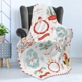 thumbnail image 4 of Christmas Soft Flannel Fleece Throw Blanket, Cheerful Celebration of Yuletide Theme with Pastel Seasonal Graphic Elements, Cozy Plush for Indoor and Outdoor Use, 70" x 90", Multicolor, by Ambesonne, 4 of 5