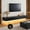 Black, variant on Modern Floating TV Unit with LED Lighting | Wall-Mounted Entertainment Media Console | Large Storage TV Bench for Living Room & Office (Texture + White, 86.6'')