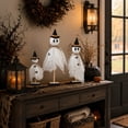thumbnail image 6 of Halloween Wooden Tabletop Decor Set - 3 Piece Ghost Signs with Wooden Base for Tiered Tray, Fall Seasonal Home Decorations, Halloween Party Table Centerpiece, 6 of 7