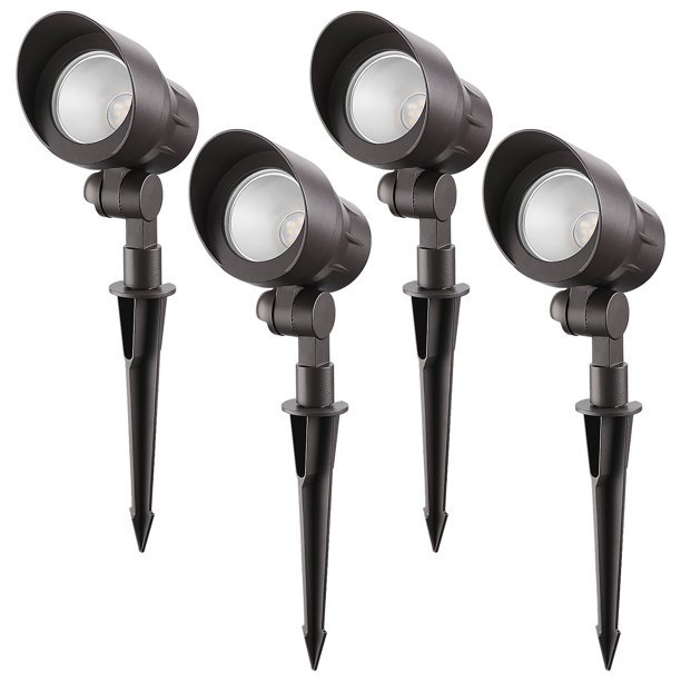 LEONLITE 4 Pack LED Outdoor Lawn Spotlight Light, 5W (60W ... LEONLITE 4 Pack LED Outdoor Lawn Spotlight Light, 5W (60W ...