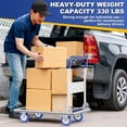 thumbnail image 6 of Foldable Push Cart Dolly | 660 lbs. Capacity | Heavy Duty Moving Platform Hand Truck with Swivel Wheels | Small Flatbed Cart | Space Saving Push Handle-b6, 6 of 7