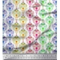 thumbnail image 1 of Soimoi Cotton Jersey Fabric Floral & Damask Ethnic Print Sewing Fabric Yard 58 Inch Wide, 1 of 1