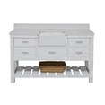 thumbnail image 4 of Charlotte 60" Single Farmhouse Bathroom Vanity with White Cabinet and Quartz Top, 4 of 6