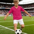 thumbnail image 4 of Tsesme Boys Sports T-Shirt, V-Neck Short Sleeve Tee, Summer Loose Mesh Breathable Workout T-Shirt Daily Wear 14T, 4 of 8