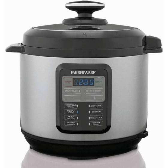 Farberware Digital 6Qt Pressure Cooker, Black/Stainless Steel