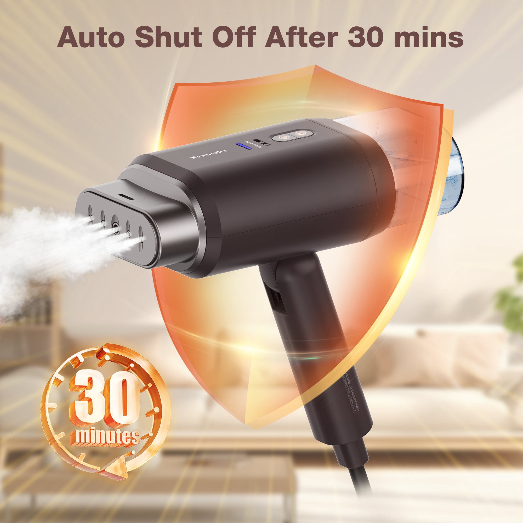 Dual Voltage Travel Steamer for Clothes, 100-240V Worldwide Handheld Garment Steamer, Fast 20-Second Heat Up, 180ml Detachable Tank, Portable Steamer for Business Travel, Vacation & Home