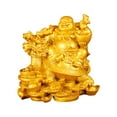 thumbnail image 2 of Resin Buddha Statue Chinese Style Decors Miniature Fengshui Statues Sculpture Buddhist for Tabletop Temple Religious Decors Crafted , Golden, 2 of 8