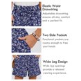 thumbnail image 4 of Chiclily Women's Shorts High Waist Drawstring Shorts Summer Loose Beach Shorts with Pockets, Vine Flower L, 4 of 7