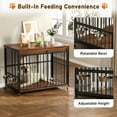 thumbnail image 5 of Cofiyard Dog Crate Furniture, 47" Wooden Dog Kennel Indoor with Sliding Front Door, Multi-Side Openings & Feeding Window Pet Cage House, Brown End Table, L, 5 of 5