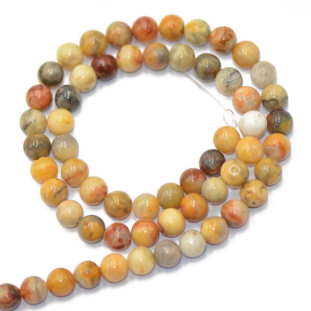 Naturales ágata De Encaje Loca Suelta Perlas De Piedras Preciosas Ronda Capítulo 6 Mm / 15 Pulgadas Soledad Los granos flojos