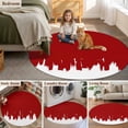 thumbnail image 6 of Red Painting Round Living Room Rugs 8 ft, Abstract Art Red Painting Washable Large Area Rug with Non-Slip Sturdy Edge Binding Round Carpet for Dining Room Kitchen Office, 6 of 9