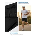 thumbnail image 5 of HISDERN Mens Black Shorts 7.8 In Inseam Drawstring Waist Quick Dry Athletic Shorts with Deep Pockets, 5 of 10