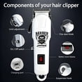thumbnail image 3 of LARGNER 2-in-1 Professional Hair Clippers for Men, Cordless T-Blade Trimmer & Home Haircut Kit with LED Display, White, 20-Piece, 3 of 8