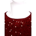 thumbnail image 3 of Runhomal Robe à Sequins pour Filles Col Rond Manches Longues Plissée Fête Mariage Robe Fleur Bourgogne 16, 3 of 7