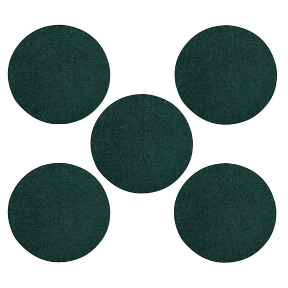 Furnish My Place Modern Plush Solid Forest Green Color Rug - Pets and Kids Friendly Rug, Indoor/Outdoor Mat, Area Rugs Great for Kids, Pets, Living Room, Made in USA, 18" Round - Set of 5