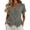 xx-Grey1149, variant on V Neck Button Down Short Sleeve Shirt for Women Asymmetric Hem Tailored Casual Work Wear Blouse Top