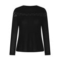thumbnail image 1 of Timegard Womens Tops Drop Shoulder Lace Long Sleeve Shirts Fall Casual Tunic Tops Blouse Solid Color, 1 of 3
