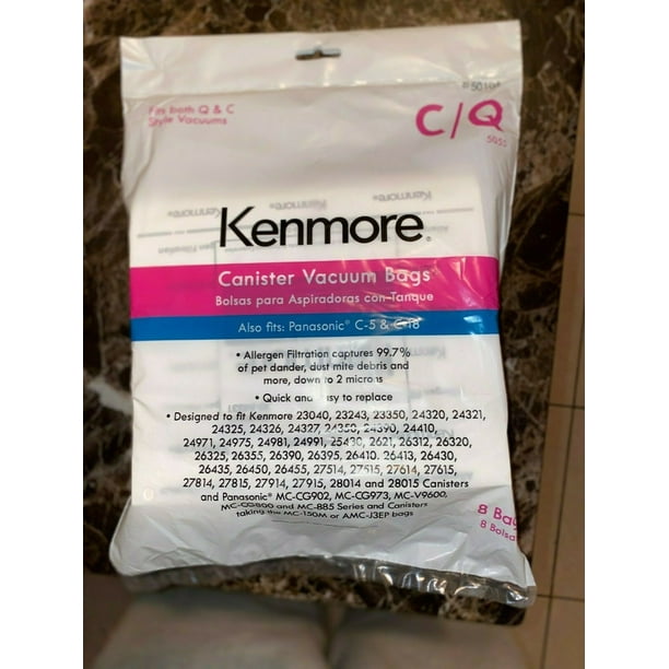 Kenmore 50104 8 Pack Style C/Q Canister Vacuum Bags