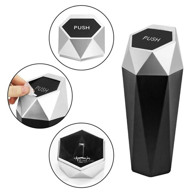 TIMIFIS Storage Rack Portable Car Trash Can with Lid , Easy to Clean, for Car, Office Trash Bags